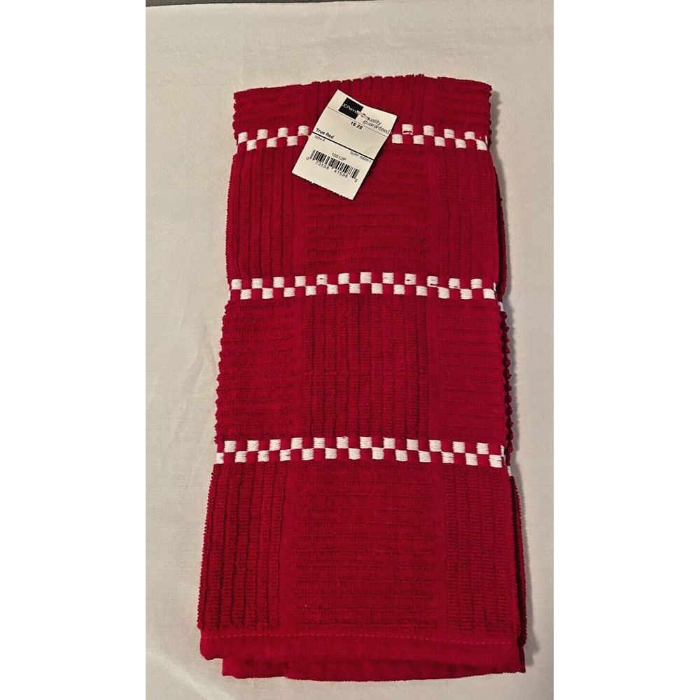 NOS Vintage JCPenney Home Collection Kitchen Dish Cloth Popcorn Texture True Red